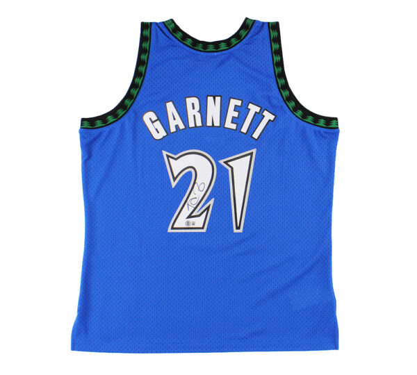 Kevin Garnett Signed Minnesota Timberwolves Mitchell & Ness 03-04 Blue Swingman Jersey