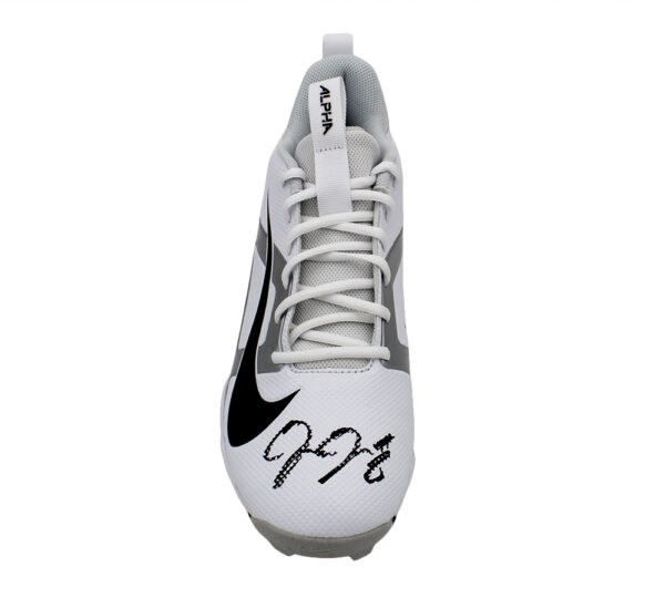 Josh Jacobs Signed Green Bay Packers Nike Alpha Menace 4 Shark White Cleat