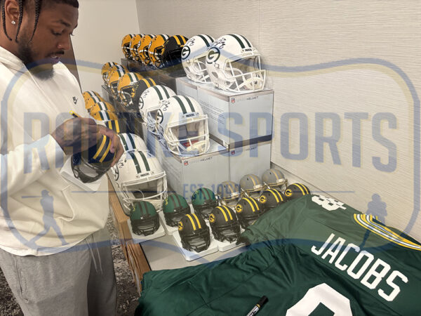 Josh Jacobs Signed Green Bay Packers Speed Eclipse NFL Mini Helmet - Image 2