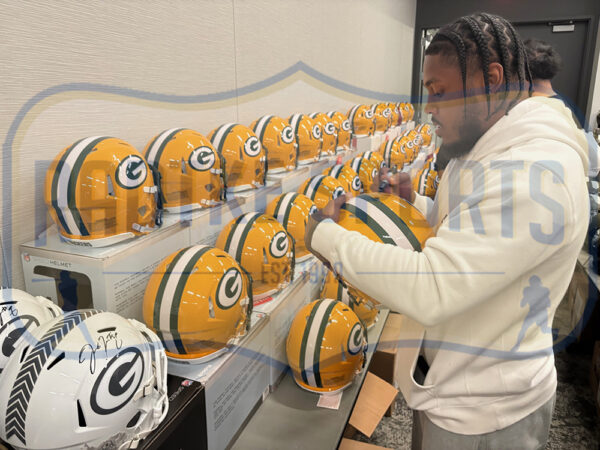 Josh Jacobs Signed Green Bay Packers Speed Authentic NFL Helmet - Image 2