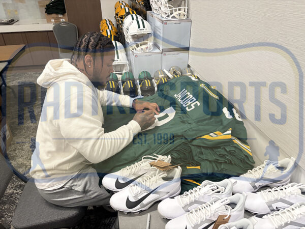 Josh Jacobs Signed Green Bay Custom Green Jersey - Image 3