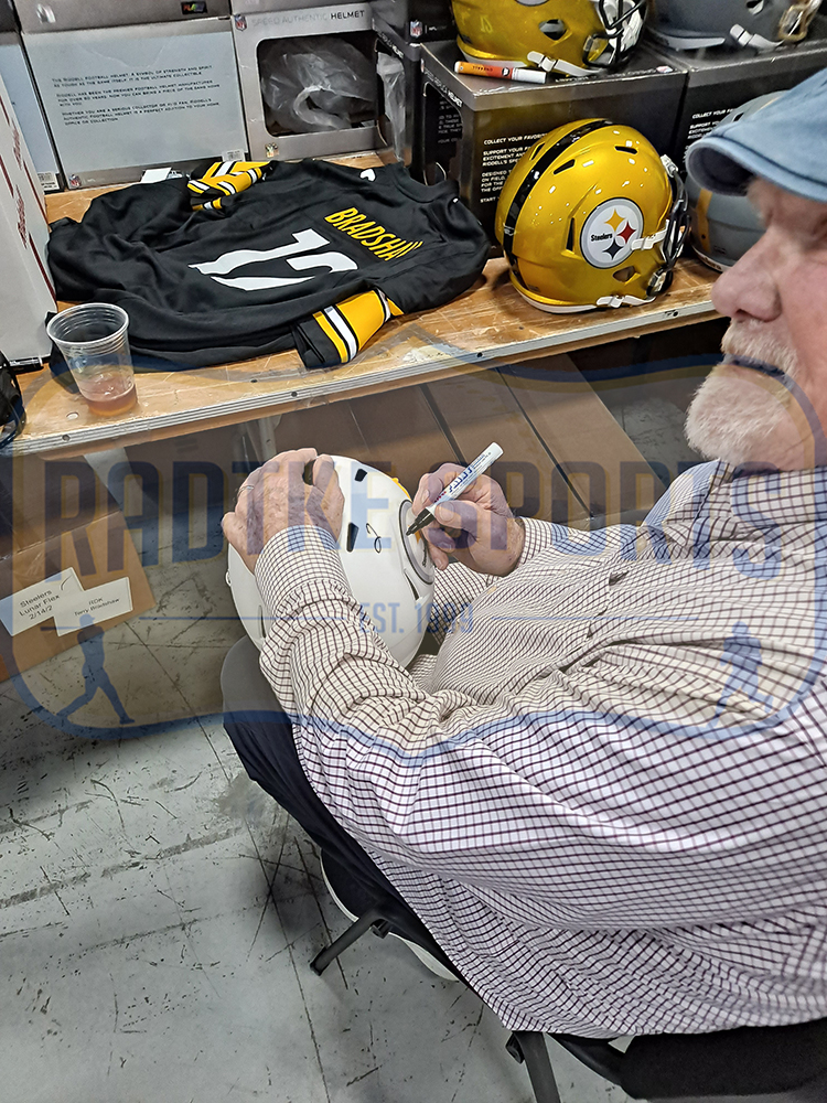 Terry Bradshaw Signed Pittsburgh Steelers Speed Full Size White Matte NFL Helmet - Image 2