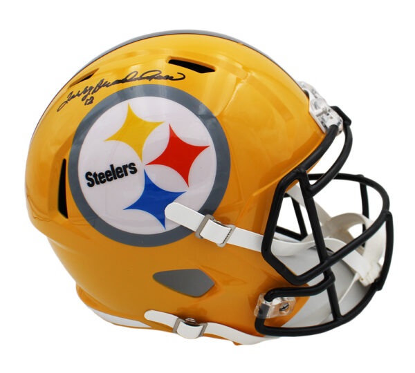Terry Bradshaw Signed Pittsburgh Steelers Speed Full Size Alternate Yellow NFL Helmet - Image 2
