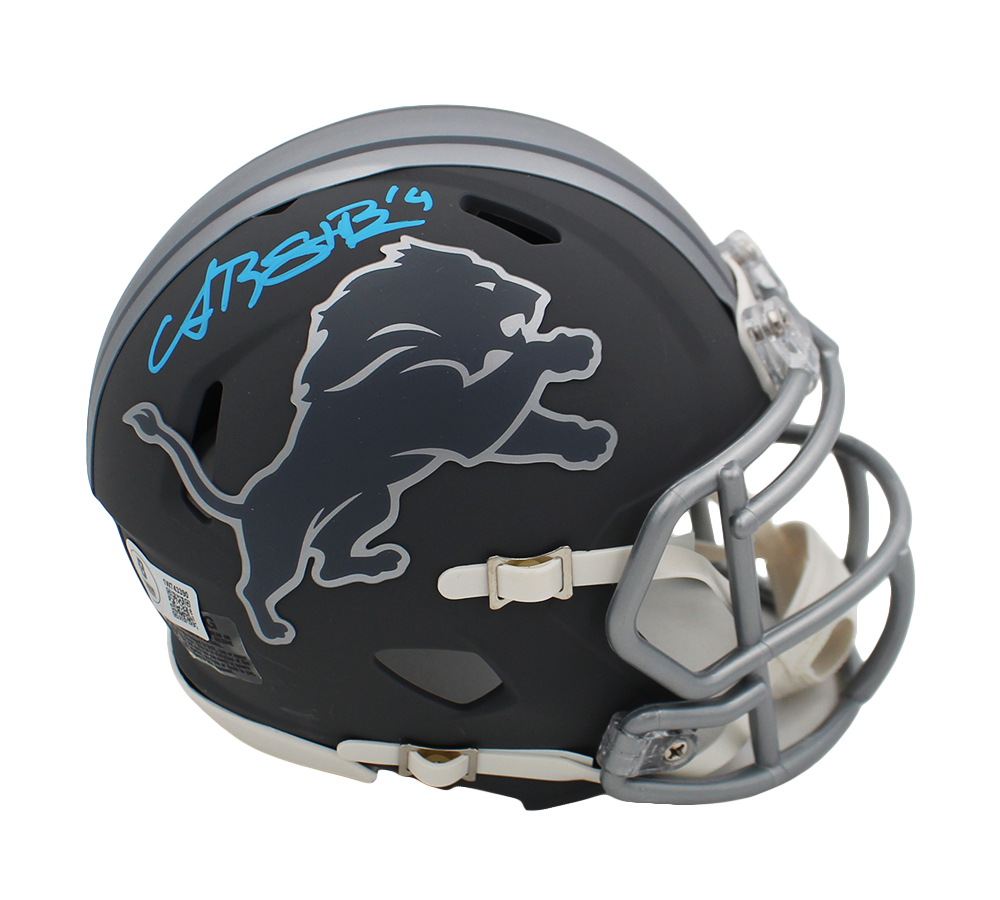 Amon-Ra St. Brown Signed Detroit Lions Speed Slate NFL Mini Helmet