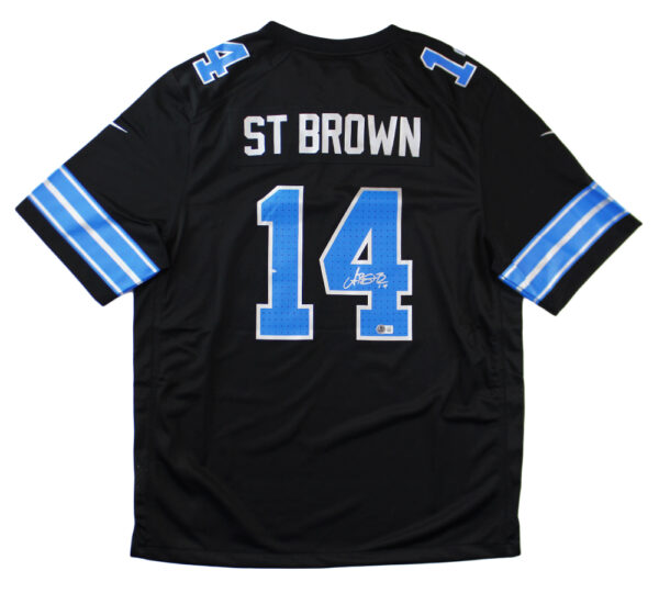 Amon-Ra St. Brown Signed Detroit Lions Nike Black NFL Jersey