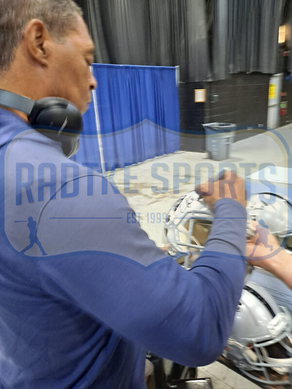 Fred Biletnikoff, Marcus Allen and Tim Brown Signed Oakland Raiders Speed Authentic NFL Helmet - Image 4