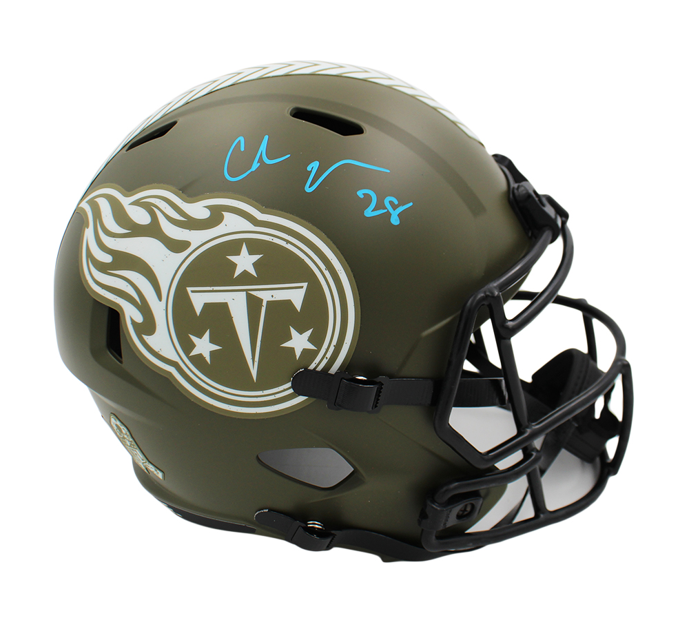 Chris Johnson Signed Tennessee Titans Speed Full Size Salute to Service NFL Helmet