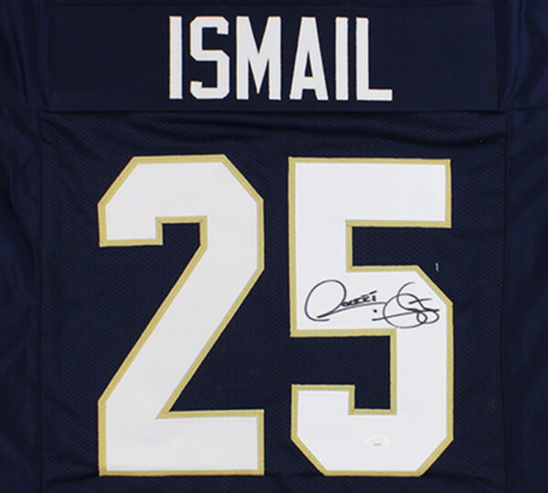 Rocket Ismail Signed Notre Dame Custom Navy Blue Jersey - Image 2