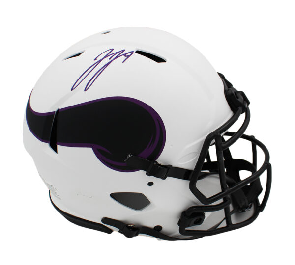 JJ McCarthy Signed Minnesota Vikings Speed Authentic Lunar NFL Helmet