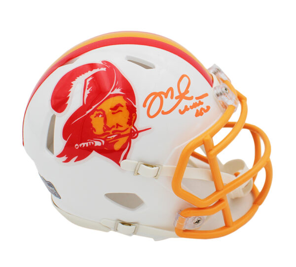 Mike Alstott Signed Tampa Bay Buccaneers Speed Throwback Creamsicle NFL Mini Helmet