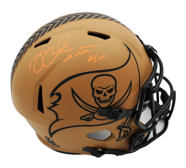 Mike Alstott Signed Tampa Bay Buccaneers Speed Full Size Salute to Service 2 NFL Helmet