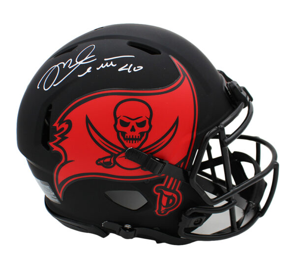 Mike Alstott Signed Tampa Bay Buccaneers Speed Authentic Eclipse NFL Helmet - Image 2