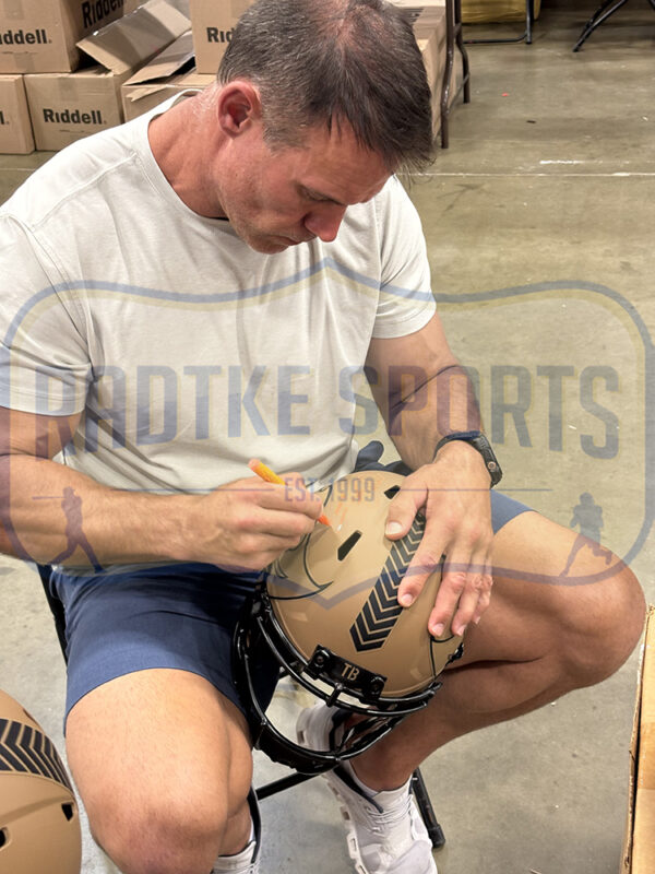 Mike Alstott Signed Tampa Bay Buccaneers Speed Full Size Salute to Service 2 NFL Helmet - Image 2