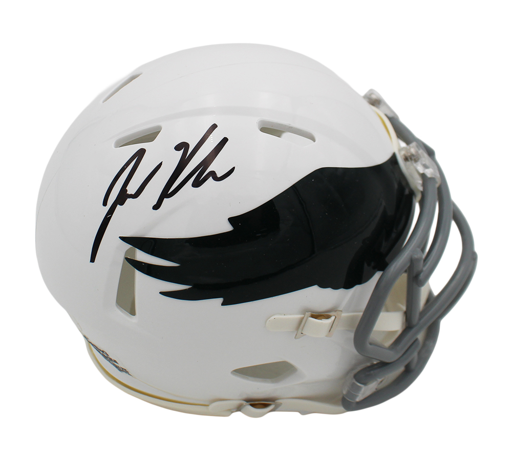 Jason Kelce Signed Philadelphia Eagles Speed Throwback 1969-73 NFL Mini Helmet