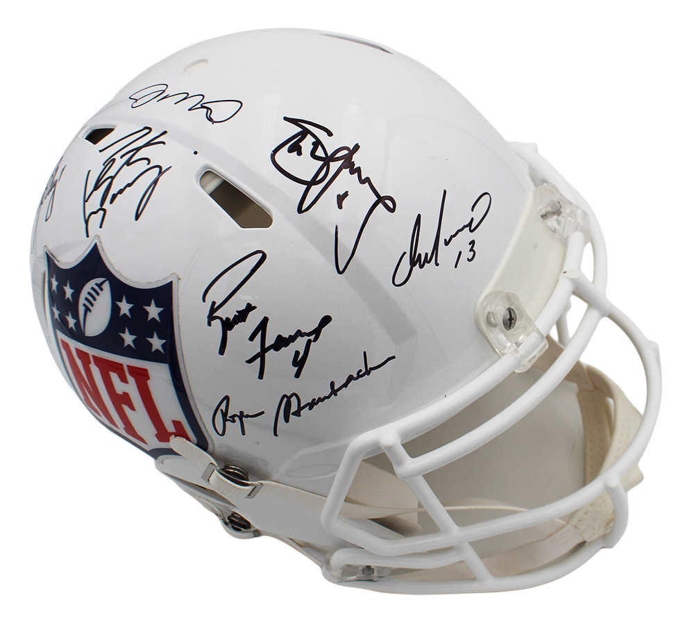 Hall of Fame Quarterbacks Multi-Signed Speed Authentic NFL Shield Helmet with 7 Signatures including Steve Young, Joe Montana, Brett Favre - Image 2
