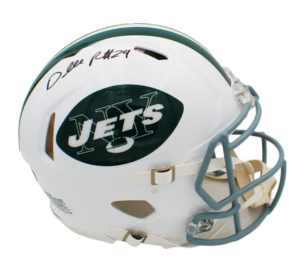 Darrelle Revis Signed New York Jets Speed Authentic Throwback 1965-1977 NFL Helmet - Image 2