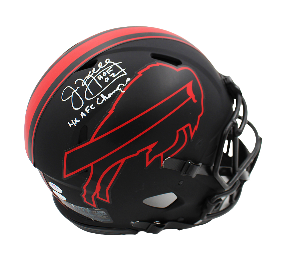 Jim Kelly Signed Buffalo Bills Speed Authentic Eclipse NFL Helmet with "HOF 02 and 4x AFC Champs" Inscription