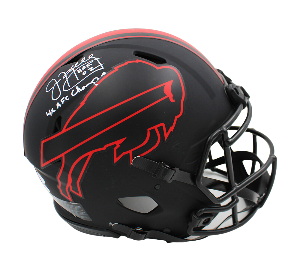 Jim Kelly Signed Buffalo Bills Speed Authentic Eclipse NFL Helmet with "HOF 02 and 4x AFC Champs" Inscription - Image 2