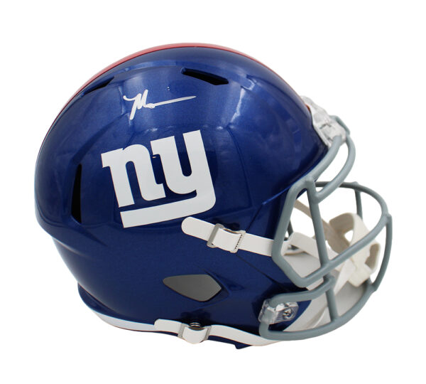 Malik Nabers Signed New York Giants Speed Full Size NFL Helmet