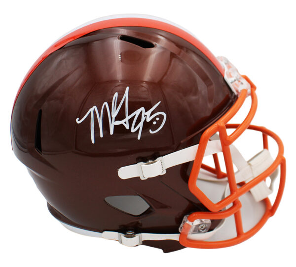 football garrett helmet Myles Signed Cleveland Browns Speed Authentic STS NFL Elevate your collection of New York Jets memorabilia by picking up this Garrett Wilson autographed Riddell Rave Speed Mini Helmet Garrett Wilson New York Jets