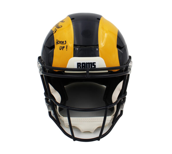 Cam Akers Signed Los Angeles Rams Speed Flex Authentic NFL Helmet with 2 Inscriptions - Image 3