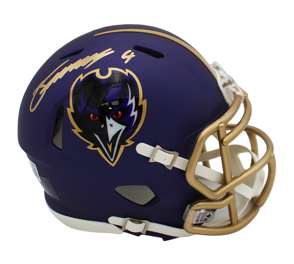Zay Flowers Signed Baltimore Ravens Speed Alternate 2024 NFL Mini Helmet - Image 2