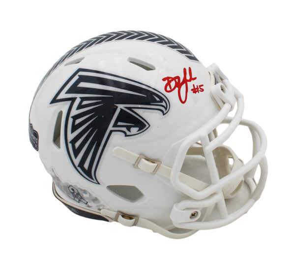 Drake London Signed Atlanta Falcons Speed Salute to Service 3 NFL Mini Helmet