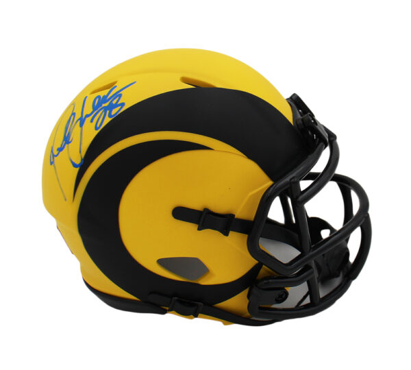 Marshall Faulk Signed Los Angeles Rams Speed Rave NFL Mini Helmet - Image 2