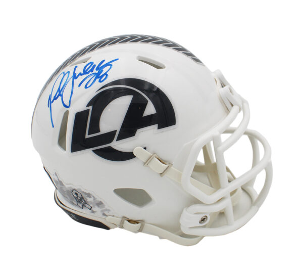 Marshall Faulk Signed Los Angeles Rams Speed Salute To Service 3 NFL Mini Helmet - Image 2
