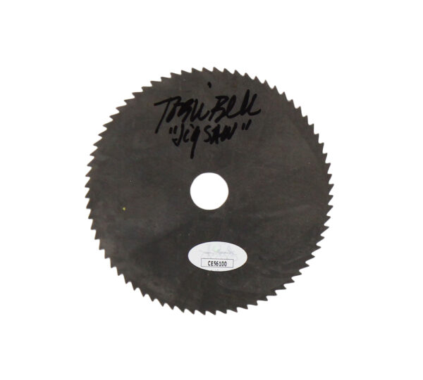 Tobin Bell Signed Saw Movie Saw Blade with "Jigsaw" Inscription