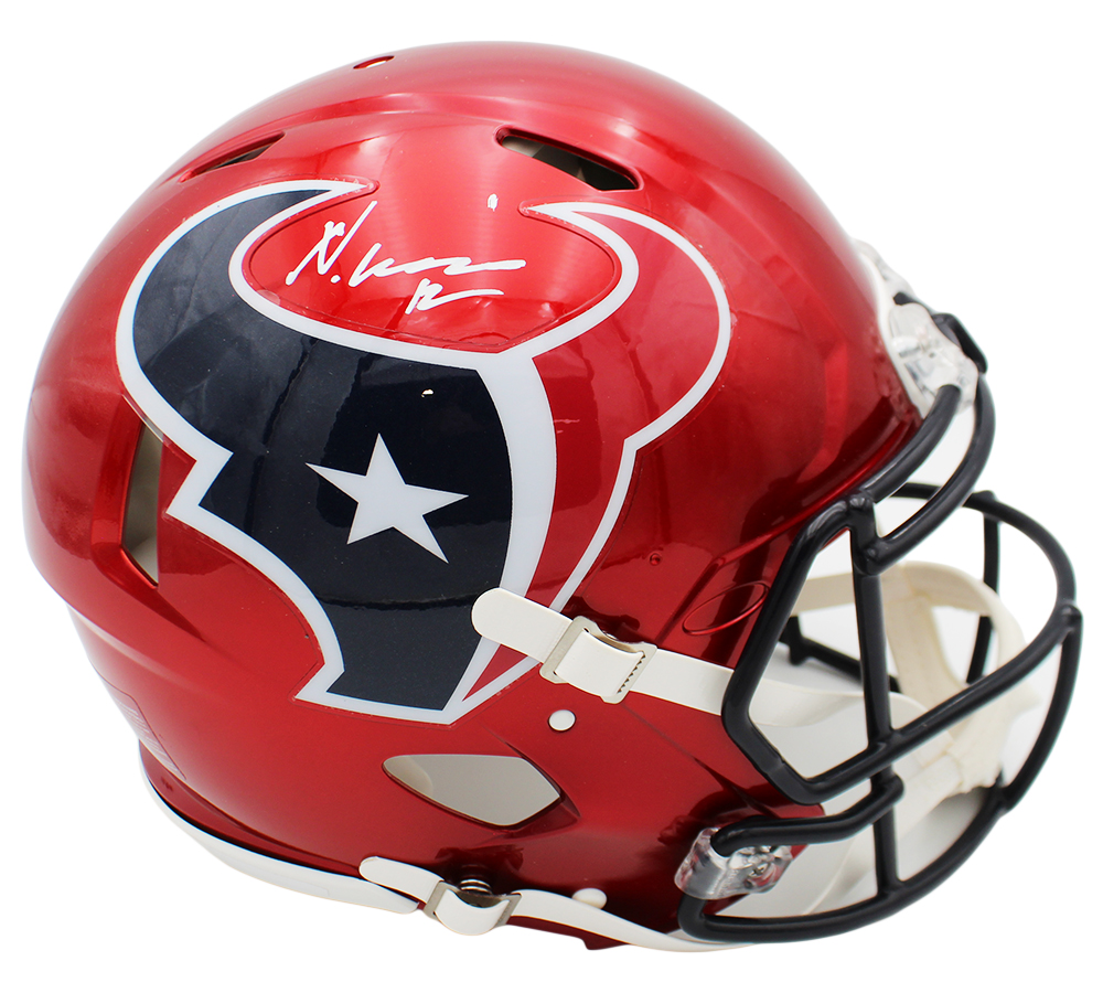 Nico Collins Signed Houston Texans Speed Authentic Alternate Red NFL Helmet