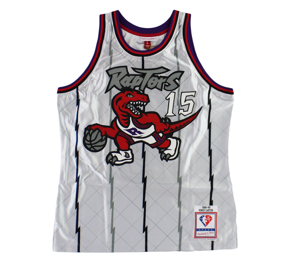 Vince Carter Signed Toronto Raptors Mitchell & Ness 1998-99 Platinum NBA Jersey - Image 3