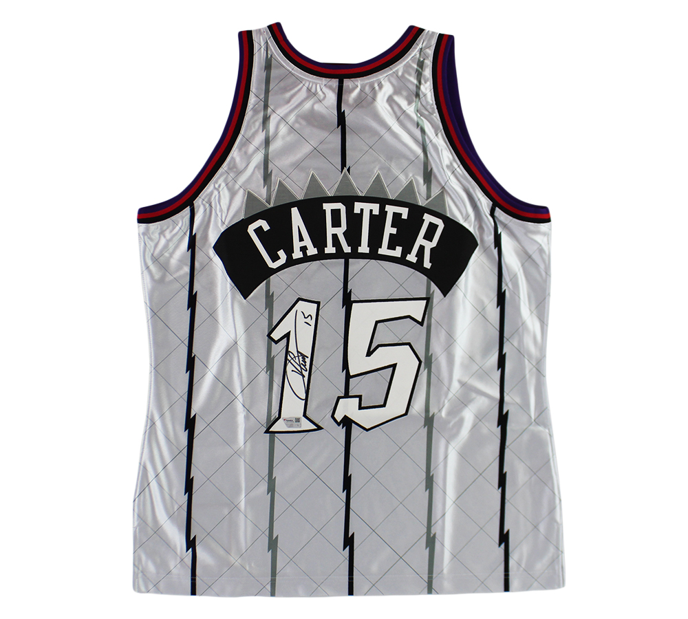 Vince Carter Signed Toronto Raptors Mitchell & Ness 1998-99 Platinum NBA Jersey