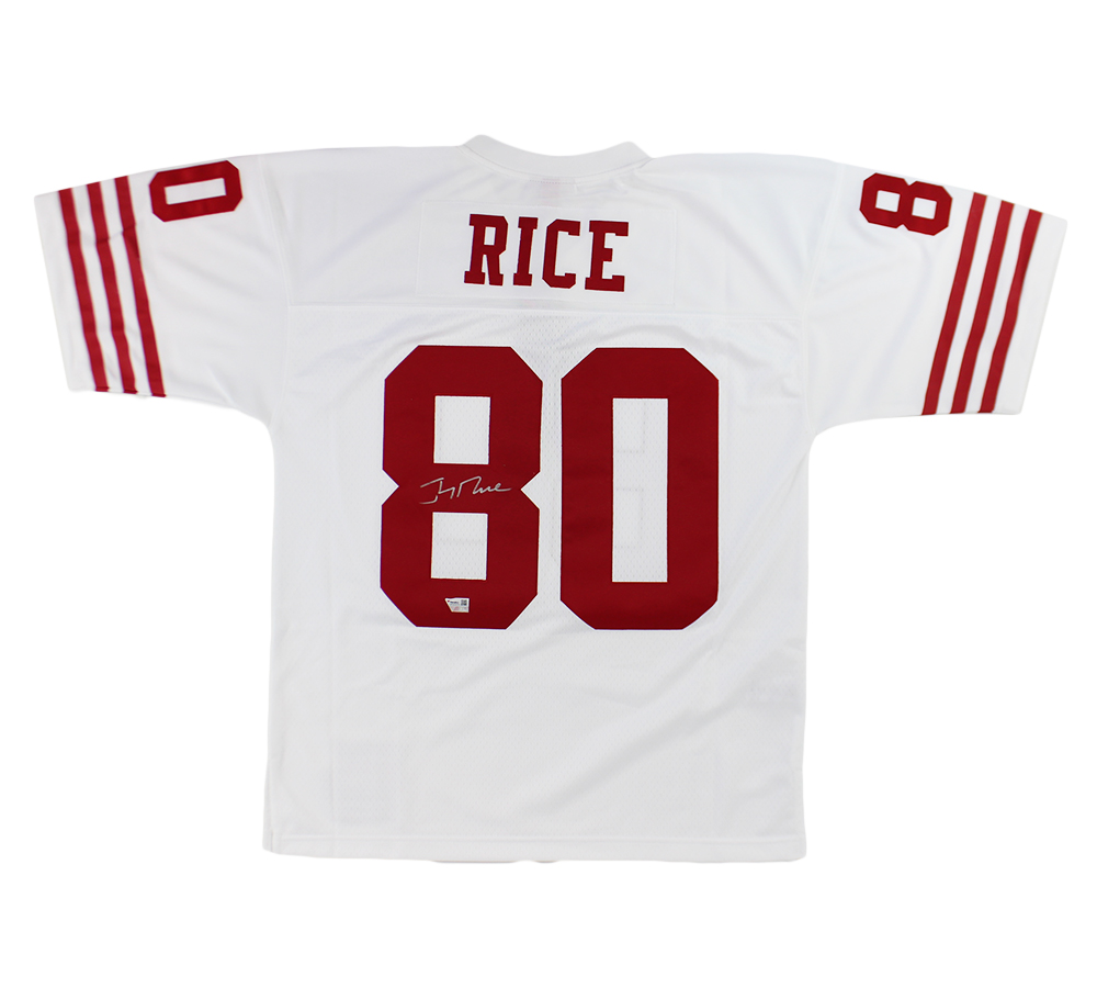 Jerry Rice Signed San Francisco 49ers Mitchell & Ness White NFL Jersey