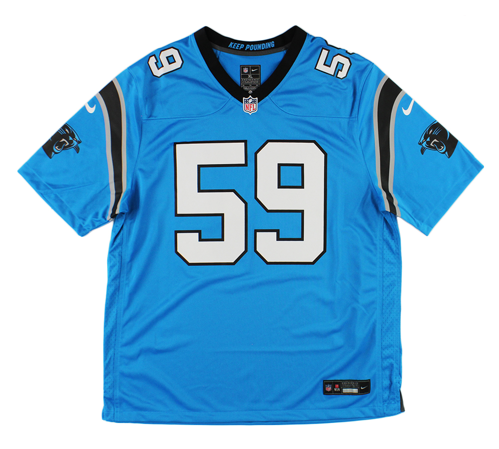 Luke Kuechly Signed Carolina Panthers Nike Game Blue NFL Jersey – Radtke  Sports, image size:1000x900