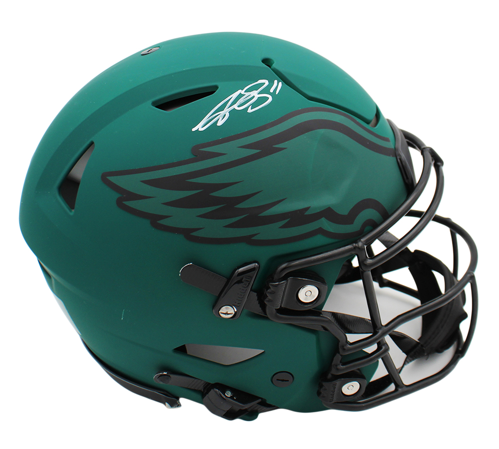 AJ Brown Signed Philadelphia Eagles Speed Flex Authentic Rave NFL Helmet - Image 2