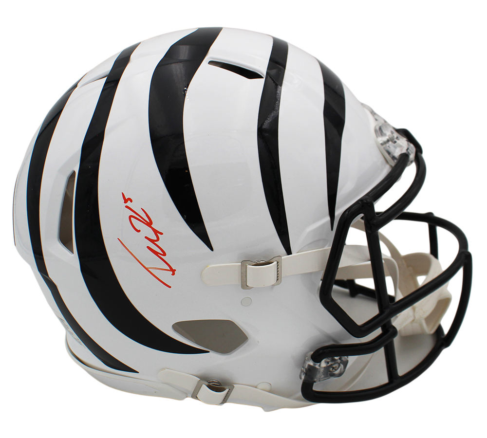 Tee Higgins Signed Cincinnati Bengals Speed Authentic Alternate White NFL Helmet