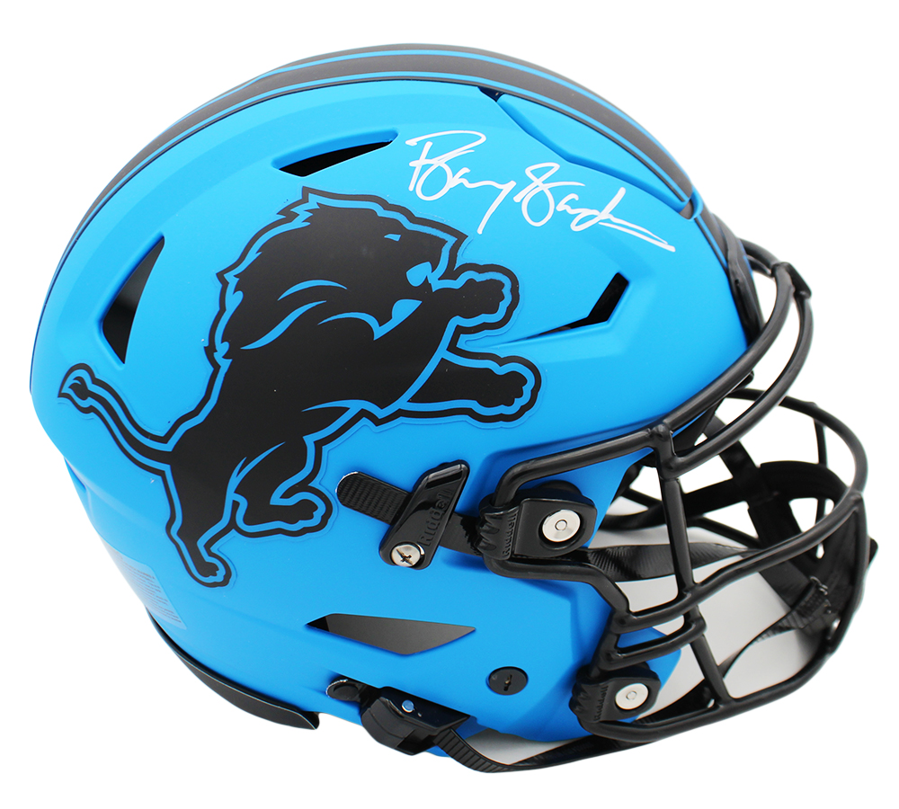 Barry Sanders Signed Detroit Lions Speed Flex Authentic Rave NFL Helmet - Image 2