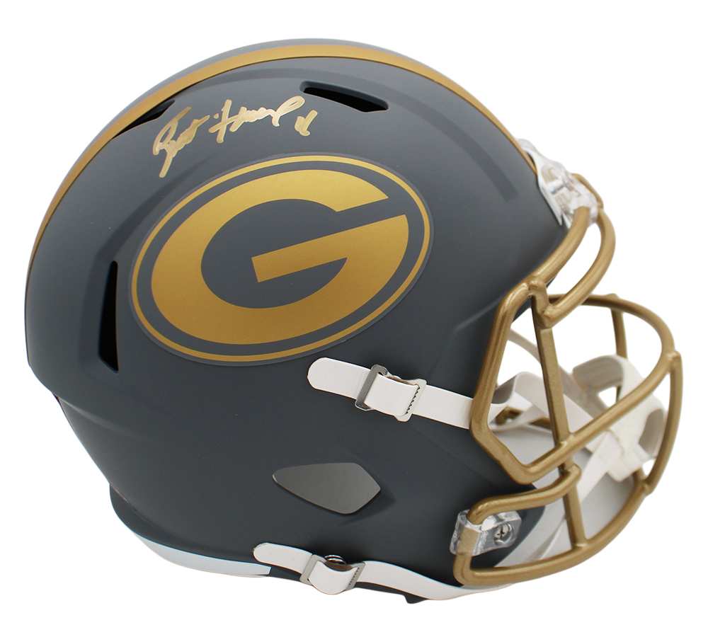 Brett Favre Signed Green Bay Packers Speed Full Size Slate NFL Helmet - Image 2