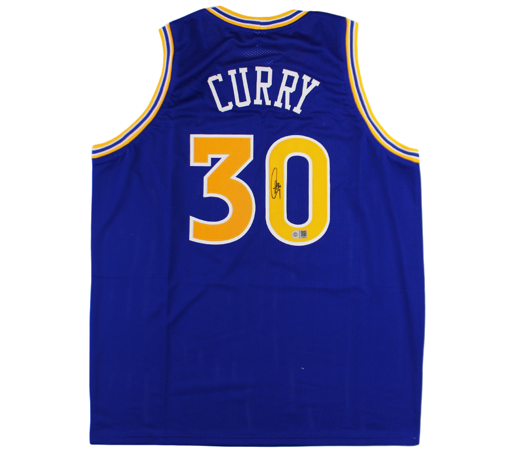 Steph Curry Signed Golden State Custom Blue Jersey