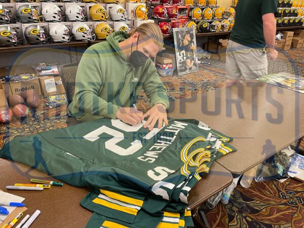 Clay Matthews Signed Green Bay Custom Green Jersey - Image 3