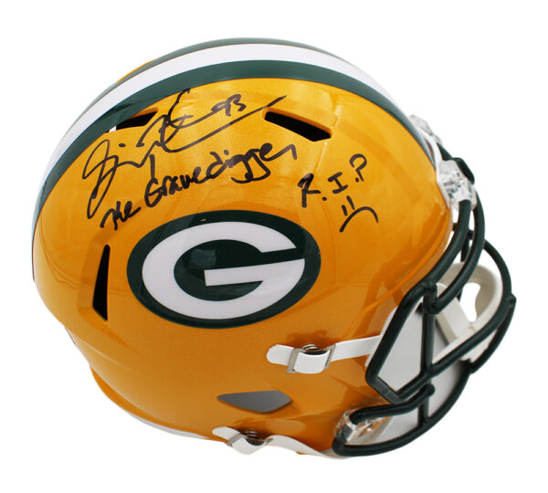Gilbert Brown Signed Green Bay Packers Speed Full Size NFL Helmet with "The Gravedigger, R.I.P" Inscription