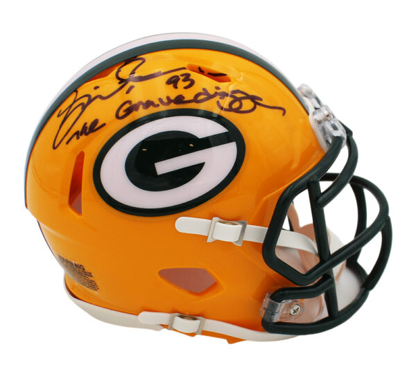 Gilbert Brown Signed Green Bay Packers Speed NFL Mini Helmet with "The Gravedigger" Inscription - Image 2