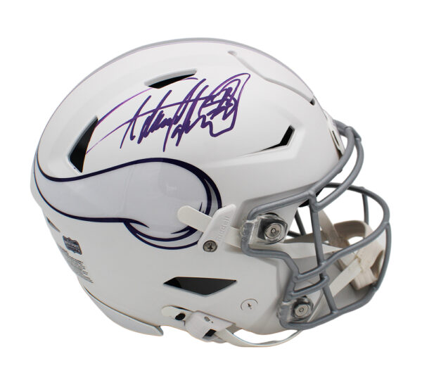 Adrian Peterson Signed Minnesota Vikings Speed Flex Authentic Alternate White NFL Helmet - Image 2