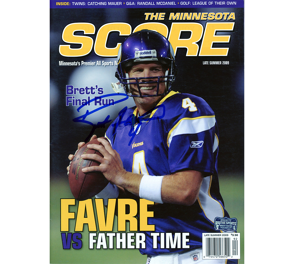 Brett Favre Signed Green Bay Packers Minnesota Score Magazine - 2009 Bretts Final Run Issue