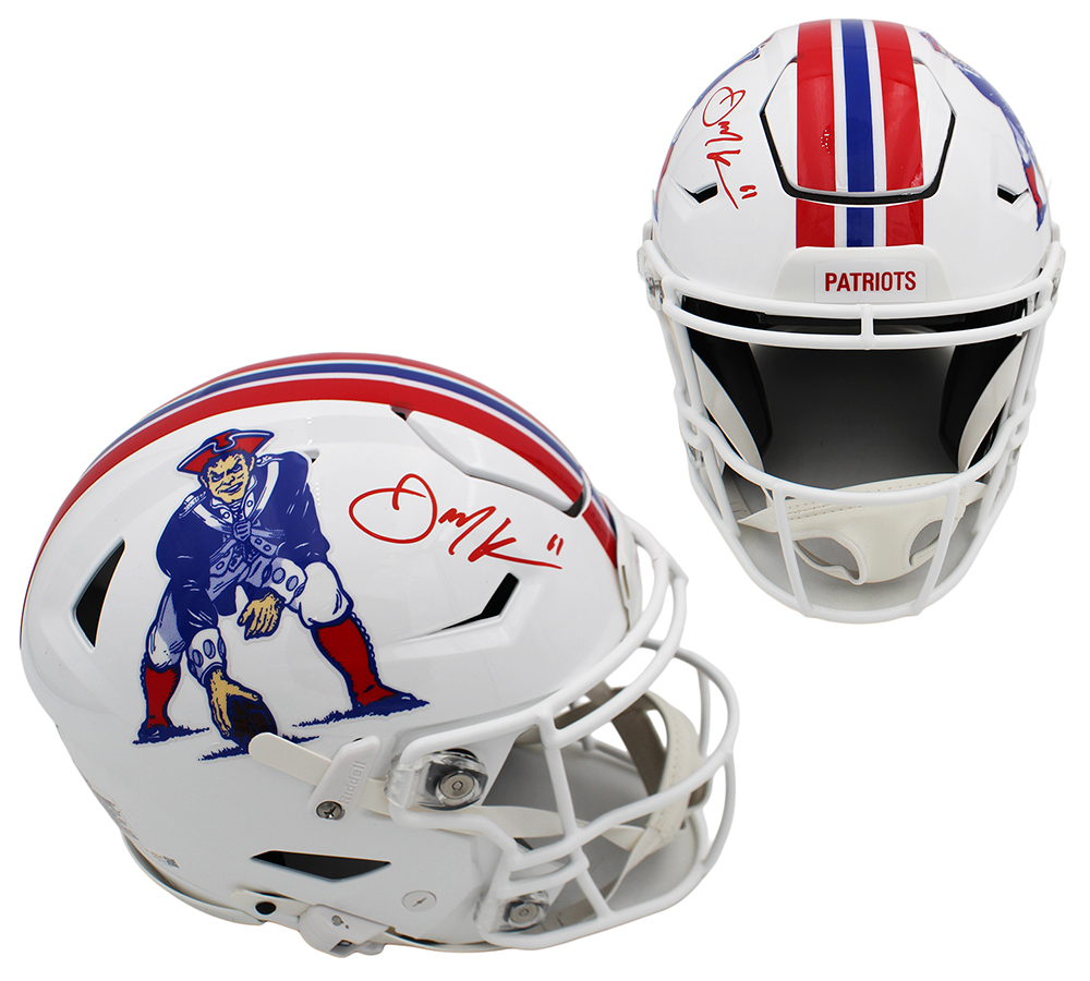 Julian Edelman Signed New England Patriots Speed Flex Authentic Throwback 1982-89 NFL Helmet