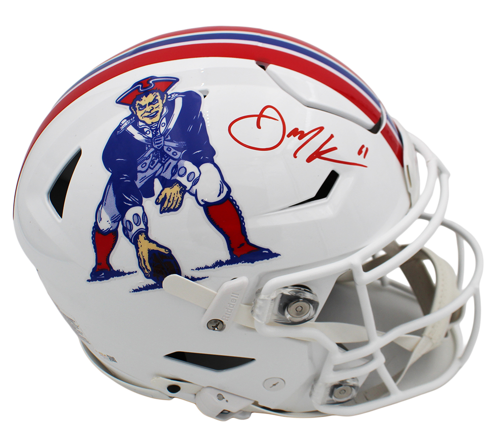 Julian Edelman Signed New England Patriots Speed Flex Authentic Throwback 1982-89 NFL Helmet - Image 2