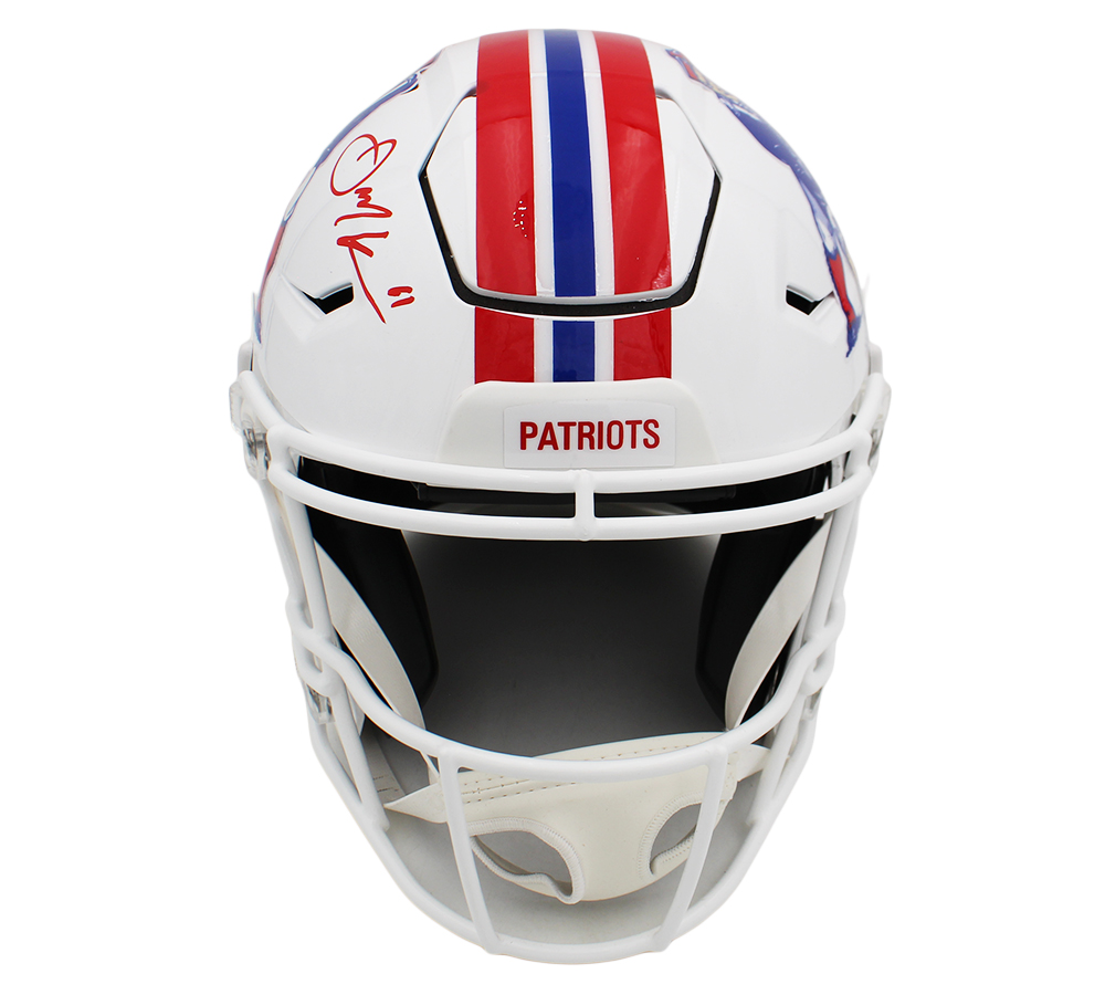 Julian Edelman Signed New England Patriots Speed Flex Authentic Throwback 1982-89 NFL Helmet - Image 3