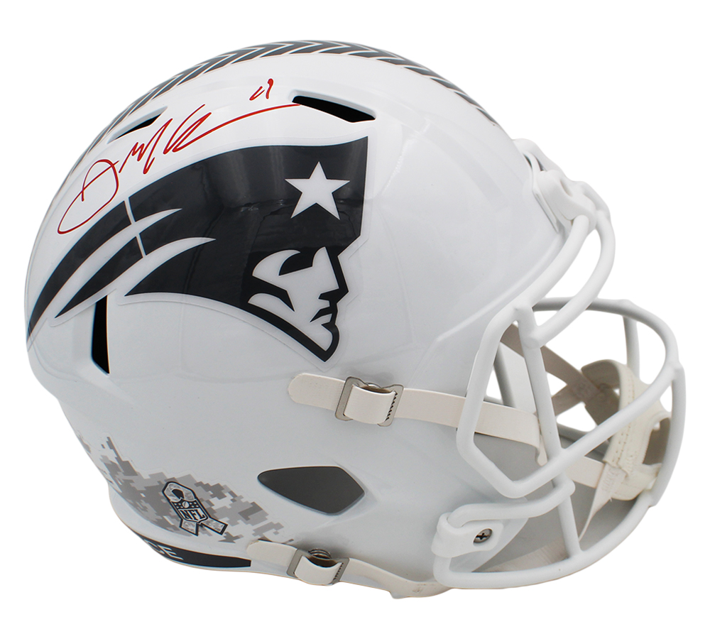 Julian Edelman Signed New England Patriots Speed Full Size Salute to Service 3 NFL Helmet - Image 2