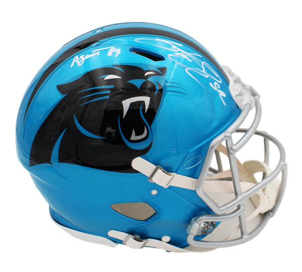 Steve Smith Sr. Signed Carolina Panthers Speed Authentic Flash NFL Helmet With "Agent 89" Inscription - Image 2